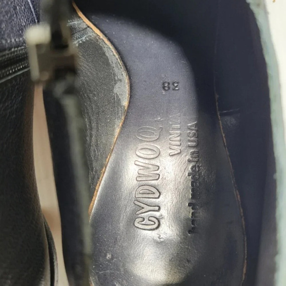 CYDWOQ Remote kitten low Heel black leather size 38 - Picture 8 of 10